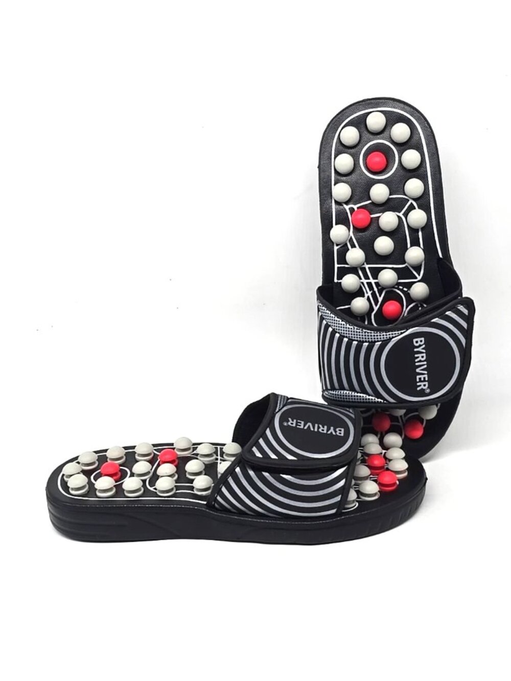 BYRIVER Foot Massage Acupressure Sandals Black Size S Women’s Size 7-8.5